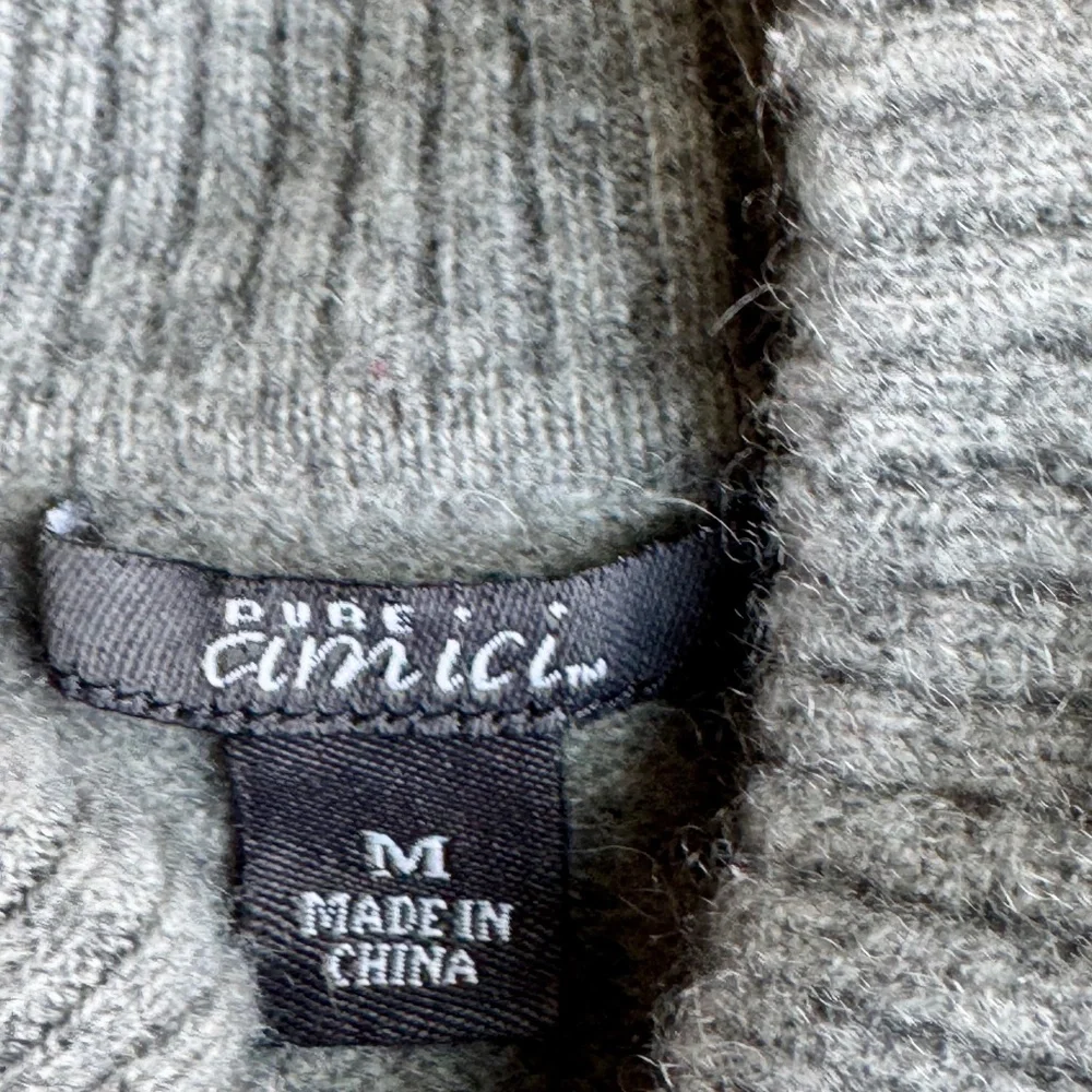 Minimalist 100% Cashmere Ombre Turtleneck‎ Knit Sweater Gradient M